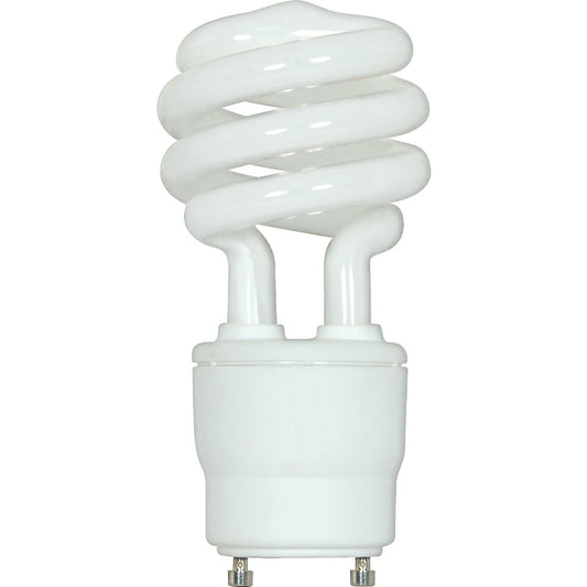 Satco S8204 15 Watt (60 Watt) 950 Lumens Mini Spiral CFL Soft White 2700K GU24 Base Light Bulb