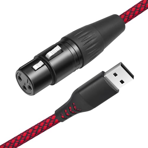Yumiwoow 3.3FT XLR to USB Recording Cable,XLR Female to USB A Microphone Link Converter Cable for Microphones or Karaoke Recording