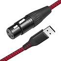 Yumiwoow 3.3FT XLR to USB Recording Cable,XLR Female to USB A Microphone Link Converter Cable for Microphones or Karaoke Recording