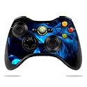 MightySkins Skin Compatible with Microsoft Xbox 360 Controller - Blue Flames | Protective, Durable, and Unique Vinyl Decal wrap Cover | Easy to Apply