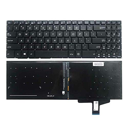 New US Black English Backlit Laptop Keyboard (Without palmrest) for Asus N580 N580VD NX580V NX580VD X580VD M580VD M580GD M580VN Light Backlight