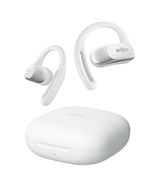SHOKZ OpenFit Air - Open-Ear Headphones, True Wireless Earbuds, Water Resistant, Secure Earhooks for Daily Use, White (Renewed)