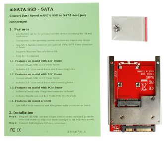 Koutech IO-ASS111 Latch mSATA to 2.5" SATA Device Converter with Metal Frame