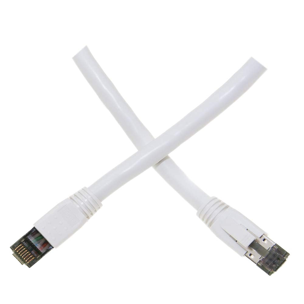 CableWholesale Cat8 S/FTP Shielded Ethernet Cable, 40Gbps, 2 ft, White