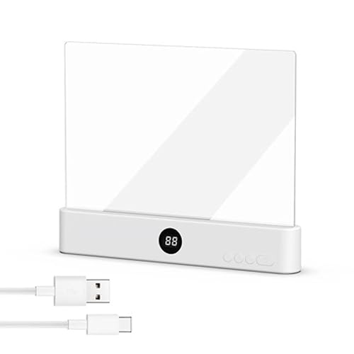 QIURUNMA Rechargeable LED Book Page Light with Timer, 3 Color Modes & Stepless Dimming, Clear Acrylic Panel, Bedside Reading Lamp for Nighttime Study