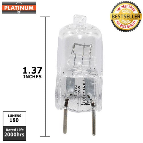 PLATINUM 20w 120v JCD G8 Bi-Pin Base Clear Finish Halogen Bulbs
