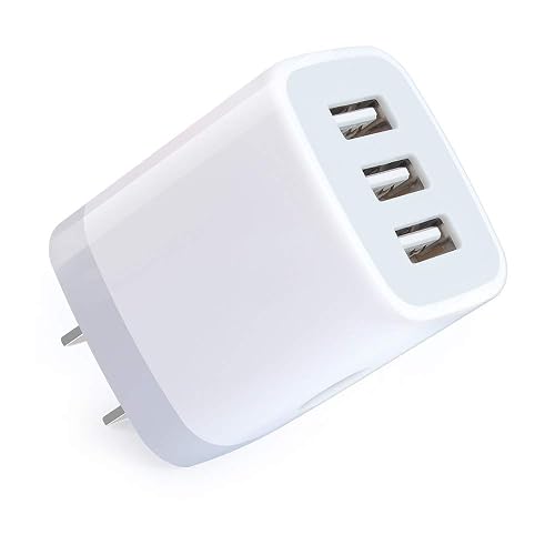 Muti Port USB Wall Charger,Sicodo 3.1Am Universal Travel Charger Block Power Plug Adapter Compatible with iPhone 17/16/15/14/13/12/11Plus Pro Max