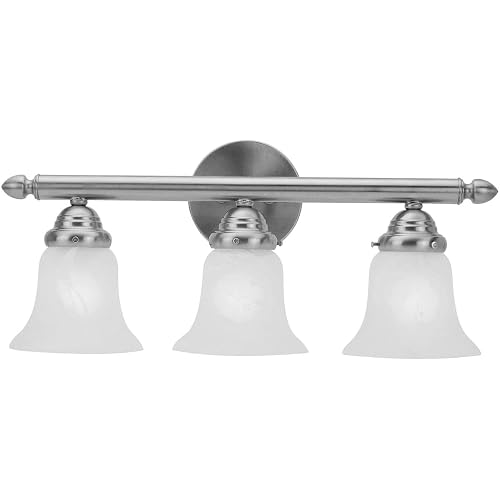 Livex Lighting 1063-91 Neptune 3-Light Bath Light, Brushed Nickel