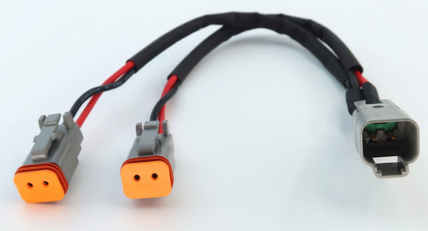 DT 2 Way Connector Plug Waterproof Splitter Wire Harness 1 Male to 2 Female DT 2 Pin 1-2 SplitterCable 1ft/30cm