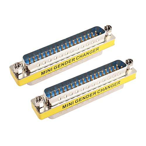 MEIRIYFA DB37 37 Pin Gender Changer D-SUB 37Pin Male to Male Coupler Serial Cable Gender Changer VGA Adapter Connector-2PCS (Male)
