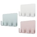 Cell Phone Wall Mount, 3 Pack Multi Purpose Plastic Phone Charging Dock Holder Shaving Razor Towel Hook Bracket for Smartphone Tablet eReader (Mixed