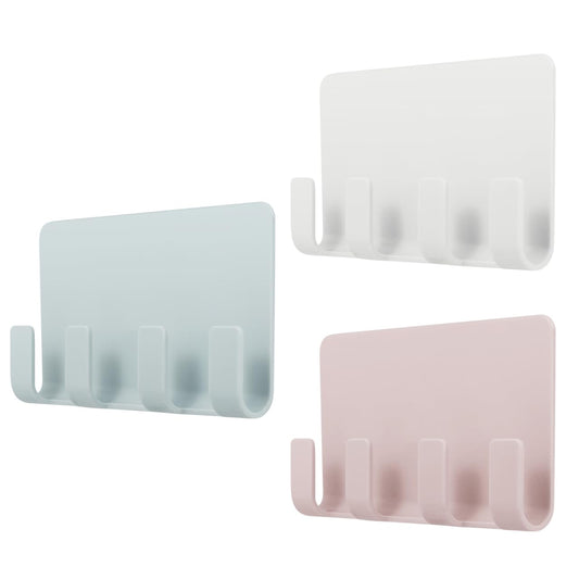 Cell Phone Wall Mount, 3 Pack Multi Purpose Plastic Phone Charging Dock Holder Shaving Razor Towel Hook Bracket for Smartphone Tablet eReader (Mixed