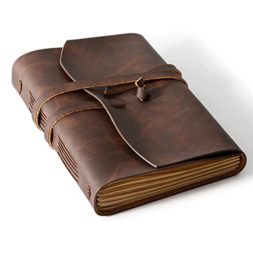 RILIHO Leather Journal Notebook - Genuine Leather Journals for Writing 260 Pages 5x7.1 Inches Vintage Journal For Man and Women Gifts For Man