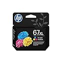 HP 67XL Tri-Color High-Yield Ink Cartridge | Works with DeskJet 1255, 2700, 4100 Series, Envy 6000, 6400 Series | Eligible for Instant Ink | 3YM58AN