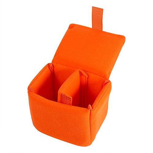 Tbest Camera Insert Bag,DLSR Camera Bag Insert Padded Shockproof Foldable Camera Insert Protective Camera Case Bag Accessory For Photographing(orange)