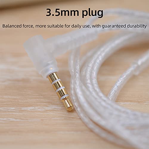 erjigo KZ ZSN in-Ear Headphones Cable, Silver Plated Earphone/Earbuds Detachable Replacement Cord with 0.75mm Pins (Without Microphone)