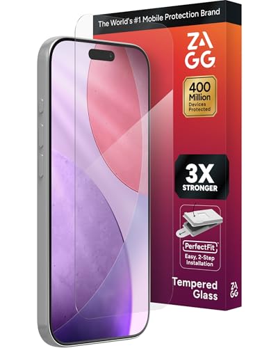 ZAGG Glass+ Screen Protector for iPhone 17 Pro - 3X Stronger, Impact & Shatter Protection, Scratch & Smudge-Resistant iPhone Tempered Glass