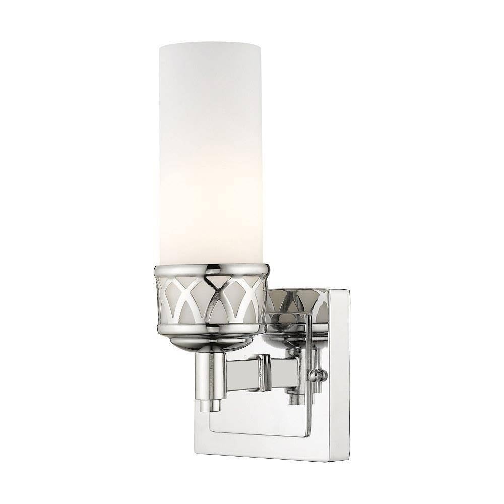 Livex Lighting 4721-05 Bath Vanity with Hand Blown Satin White Glass Shades, Chrome