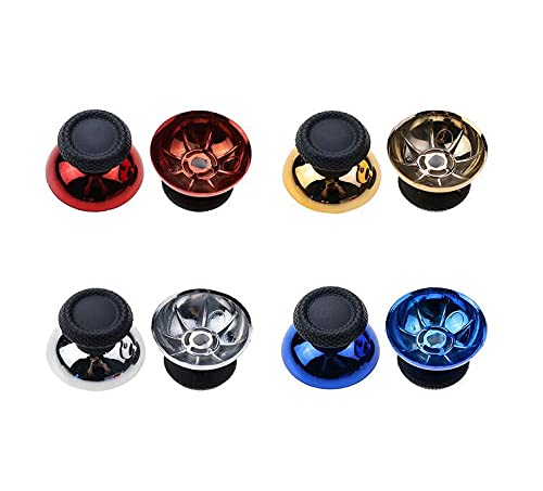 2PCS Analog Thumbstick Cover Case Thumb Grip Stick Joystick Cap Mushroom Cap for PS5 Controller DualSense 5 Module (Chrome Gold)