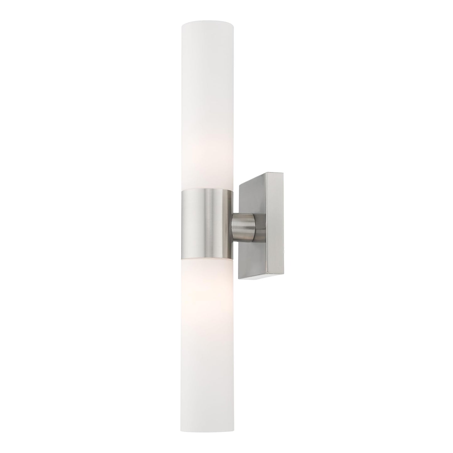 Livex Lighting 10102-91 Aero 2-Light Bath Light, Brushed Nickel, 4.5''Hx18''W