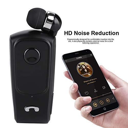 F920 Retractable Bluetooth Earphone Business Lavalier Earphone Sports Bluetooth Headset Voice Prompts Call Vibration Bluetooth V4.1 Anti-Lost…