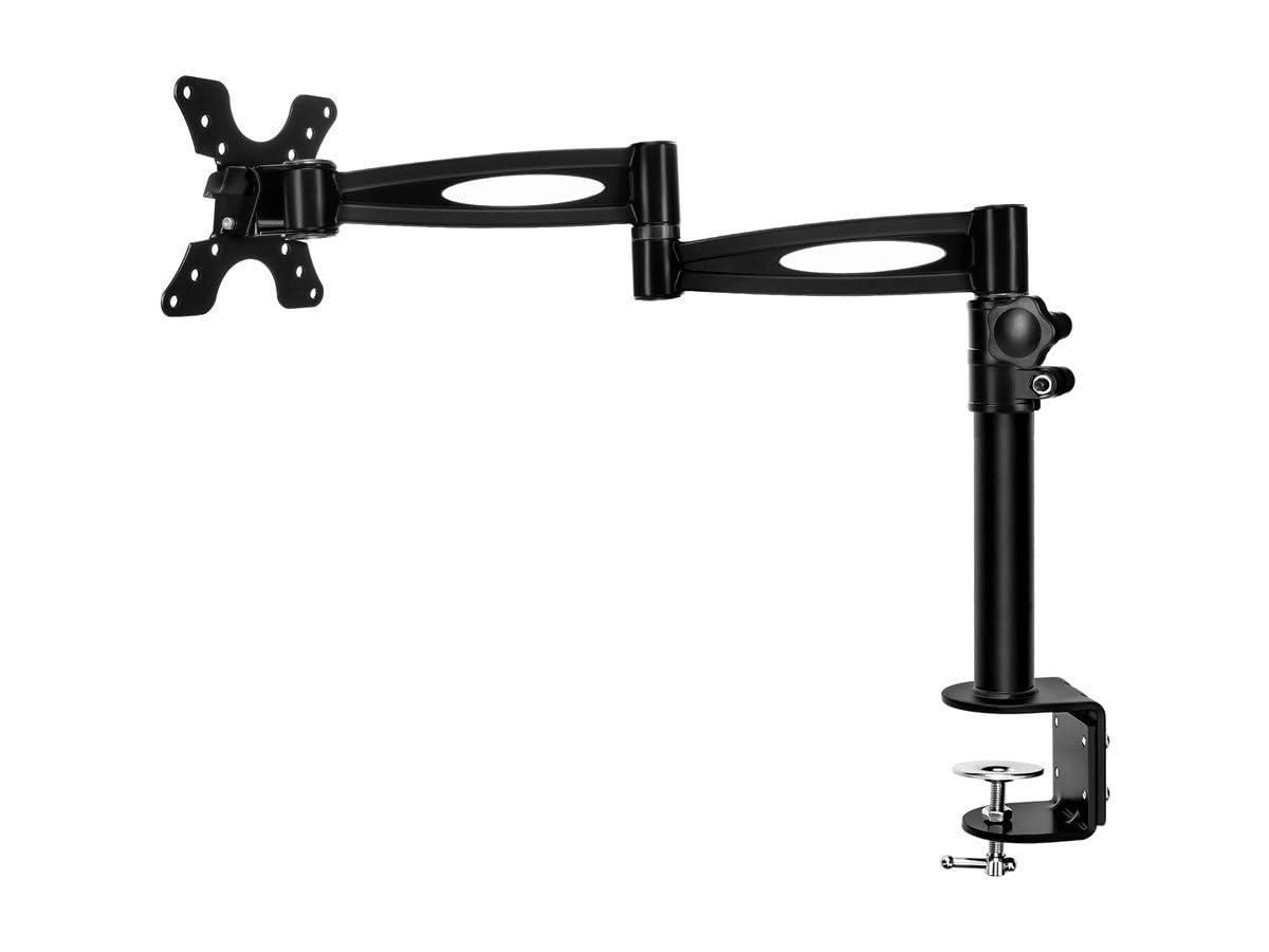 Monoprice 3-Way Adjustable Tilting Monitor Desk Mount Bracket - For 13 To 30 Inch Monitors, Up To 33 lbs, 15.7 x 9.6 x 3 inches, Black
