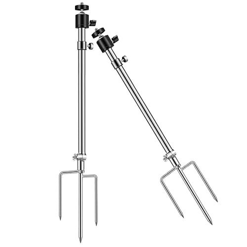 Stedan 4 Pack Trail & Game Camera Stand Mounts Thick Foldable Stainless Steel Bracket 360° Adjustable Universal Thread Connection 1/4''-20 (6 mm)