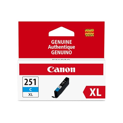 Canon CLI-251XL Genuine Cyan Ink Tank, Compatible with MG6320, IP7220 & MG5420, MX922, MG5520, MG6420, MG7120, iX6820, iP8720, MG7520, MG6620,