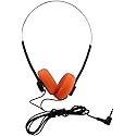 Weicoca Orange Retro On Ear Headphones, Lightweight Portable Headphone with Adjustable Headband, Wired Stereo Headphones, Cute Headphone Trvel