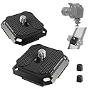 2 Pack Arca-Swiss Plate, Quick Release Plate Camera Mount for Tripod,38mm Arca-Swiss Mount Plate with Safety Pins, Lightweight Aluminum