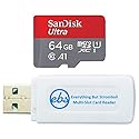 SanDisk 64GBUltra Micro SD Memory Card Works with Wyze Cam v3 Pro, Wyze Cam Outdoor v2 Smart Camera (SDSQUAB-064G-GN6MN) Bundle with (1) Everything