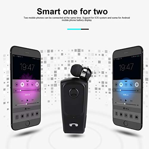 F920 Retractable Bluetooth Earphone Business Lavalier Earphone Sports Bluetooth Headset Voice Prompts Call Vibration Bluetooth V4.1 Anti-Lost…