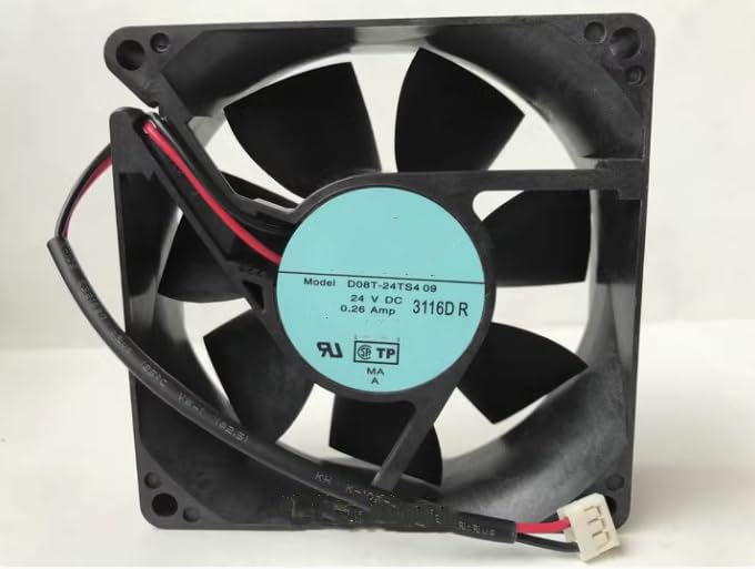 D08T-24TS4 09 DC 24V 0.26A 80x80x25mm 2-Wire Inverter Cooling Fan