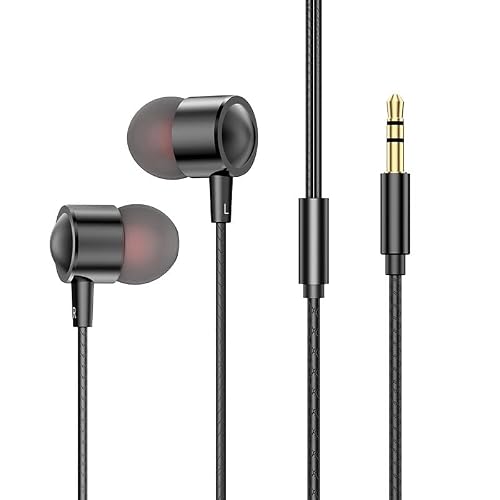 Accessonico Long Wired Headphones Earbuds Cord Earphones for TV PC (10FT 3Meter) Extra Cable in-Ear for 3.5mm Audio Stereo Headset Noise Cancelling