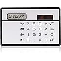 1Pc 8 Digit Silver and Black Ultra Thin Solar Power Calculator with Touch Screen Credit Card Design Portable for Business School Basic Office