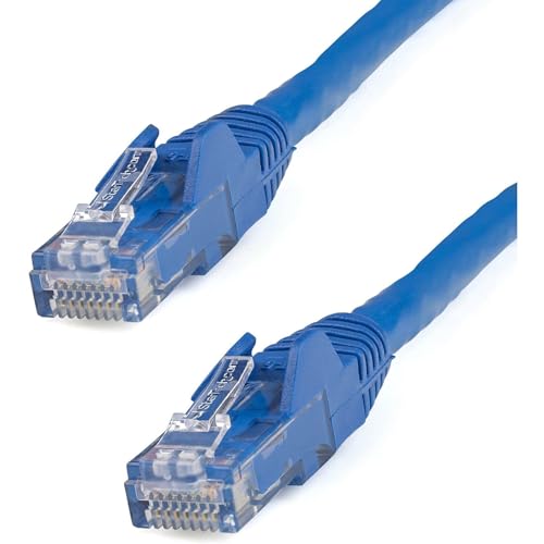 StarTech 50ft CAT6 Ethernet Cable - Blue CAT 6 Gigabit Ethernet Wire -250Mhz 100W PoE RJ45 UTP Network Patch Cord Snagless with Strain Relief