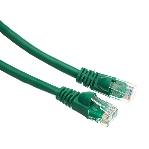 CableWholesale Cat5e UTP Ethernet Cable, Snagless Boot, PoE, 50 ft, Green
