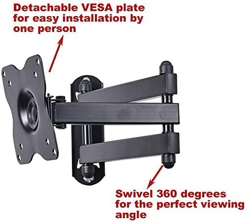 VideoSecu Articulating Tilt LCD Monitor TV Wall Mount Bracket for Most 15-31" TV Monitor Display ML12B BWY