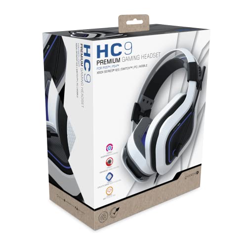 Gioteck - HC-9 Blue and White Wired Stereo Gaming Headset for PS5, PS4, PC, Mac and Mobile