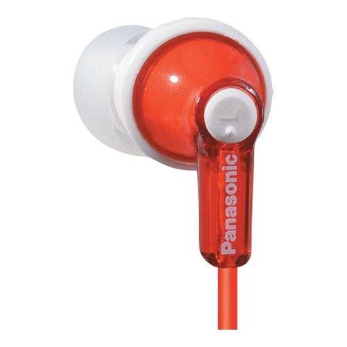 Panasonic ErgoFit In-Ear Earbud Headphones RP-HJE120-R (Red) Dynamic Crystal Clear Sound, Ergonomic Comfort-Fit