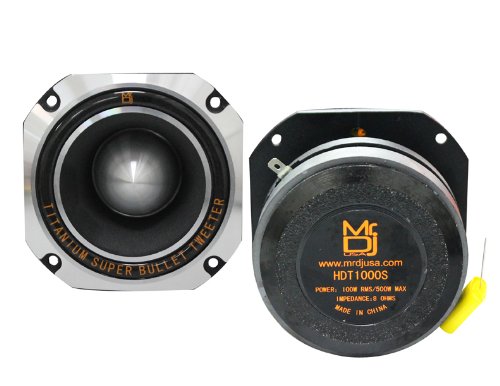 Mr. Dj HD1000S 4-Inch Titanium Bullet High Compression Tweeter with 11 Ounce Ferrite Magnet (Chrome)
