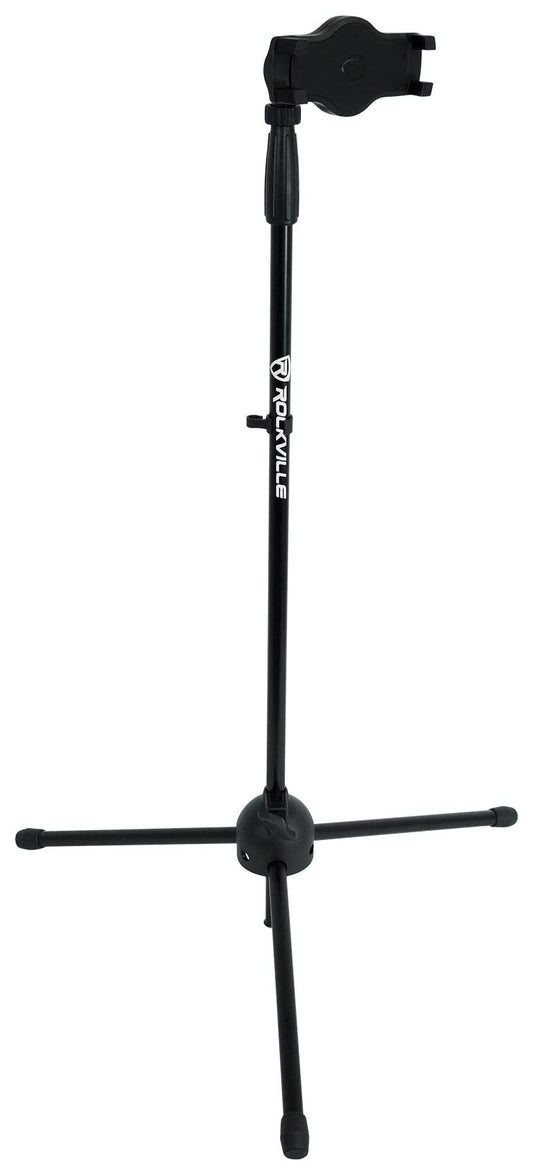 Rockville iStand 20 Adjustable Tripod Stand for Tablets and Smartphones, 360 degree Swivel, Steel Construction, Mic Clip Included, Fits iPhone, iPad