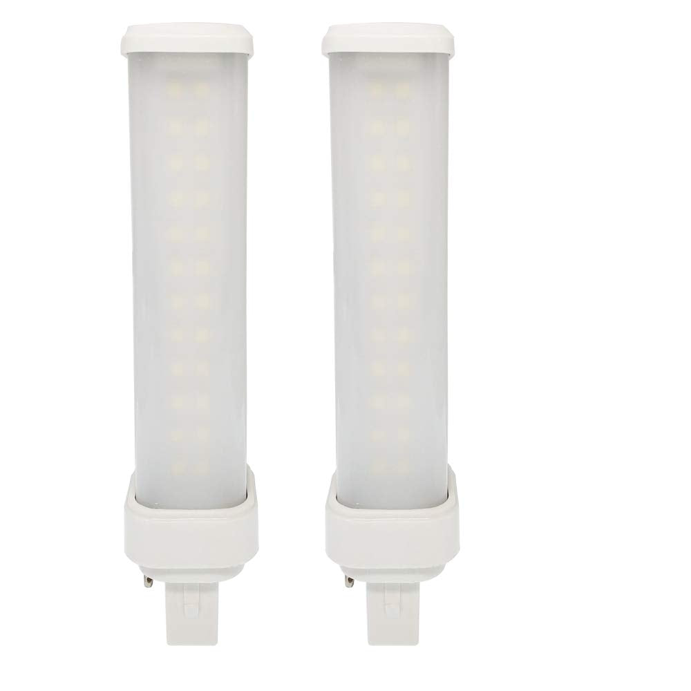 2pcs E-Simpo G24d 2 Pin 11W LED PL Plug in Bulb Horizontal Recessed Rotatable 1000-1200lm PLC CFL 2U PL-C 26W Equivalent Replacement 180D Beam(Need