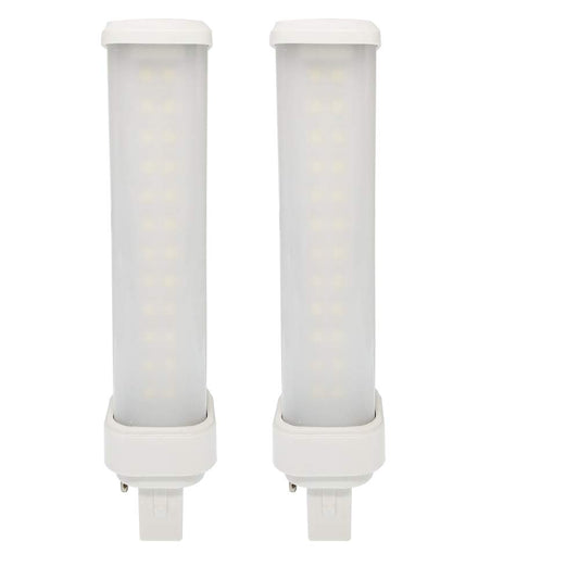 2pcs E-Simpo G24d 2 Pin 11W LED PL Plug in Bulb Horizontal Recessed Rotatable 1000-1200lm PLC CFL 2U PL-C 26W Equivalent Replacement 180D Beam(Need