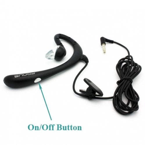 Premium Behind-The-Ear WIRED Hands-free Boom Headset MONO Headphone Single Earphone with Microphone for Verizon Kyocera Brigadier, Verizon Kyocera…
