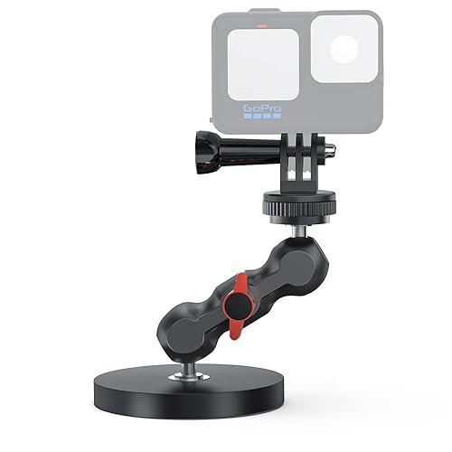 SUREWO Magnetic Camera Mount for GoPro,Strong Magnetic Mount with 360° Rotation Ball Head Compatible with GoPro Hero 13 12 11 10 9 8 7 6 5 Black,DJI