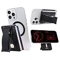 LOVEHANDLE Phone Wallet with Kickstand and Adapter Ring for MagSafe, Phone Card Holder, Wireless Charging Compatible, Wallet Compatible with MagSafe