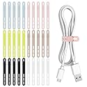 Donruby 30Pcs Silicone Cable Ties - Reusable & Washable with Adjustable Locking Buckles, High Elasticity Cable Management Straps for Home, Office
