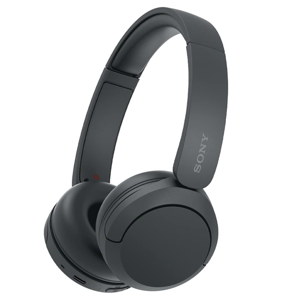 Sony WH-CH520/B Wireless Headphones with Microphone, Black Bundle with Deco Gear Hard Case + Pro Audio Headphone Stand + Microfiber Cleaning Cloth