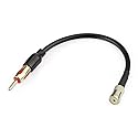 Bingfu Car Radio Antenna Adapter Car Stereo FM AM Antenna Adapter Cable ISO to DIN Connector Cable 8 inch for Volkswagen Audi VW Skoda Vehicle Car